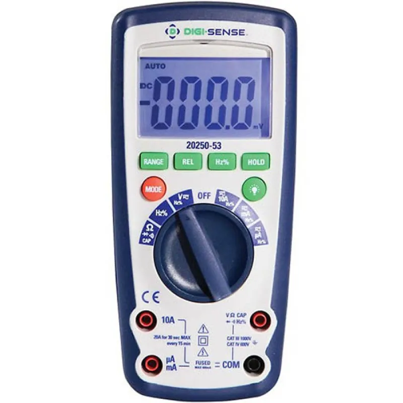 Digi-Sense 20250-53 [WD-20250-53] Industrial Digital Multimeter, IP67, with NIST-Traceable Calibration