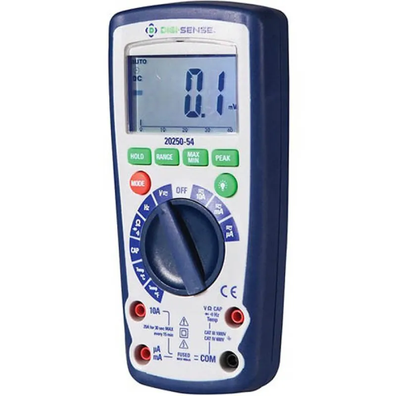 Digi-Sense 20250-54 [WD-20250-54] Industrial Digital Multimeter, TRMS, with NIST-Traceable Calibration