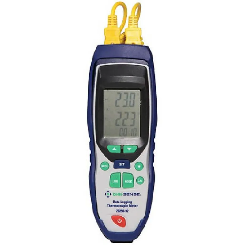 Digi-Sense 20250-92 Datalogging Dual Input Thermocouple Thermometer, Type J/K/T