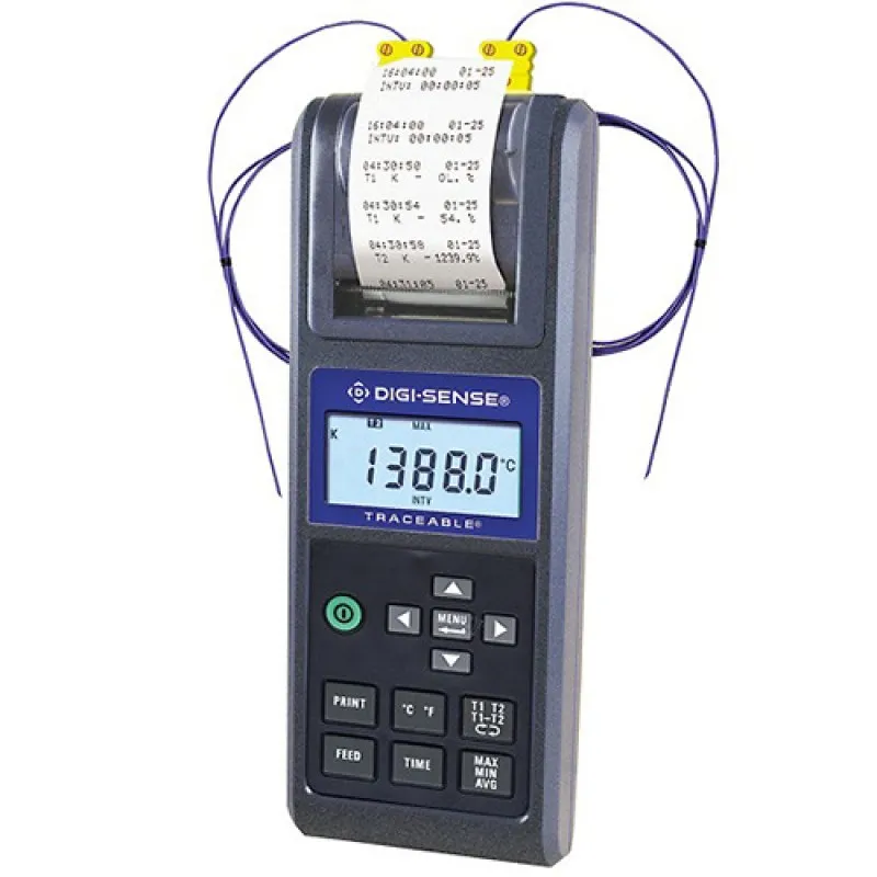 Digi-Sense 37803-89 [WD-37803-89] Printing Thermocouple Thermometer with NIST-Traceable Calibration