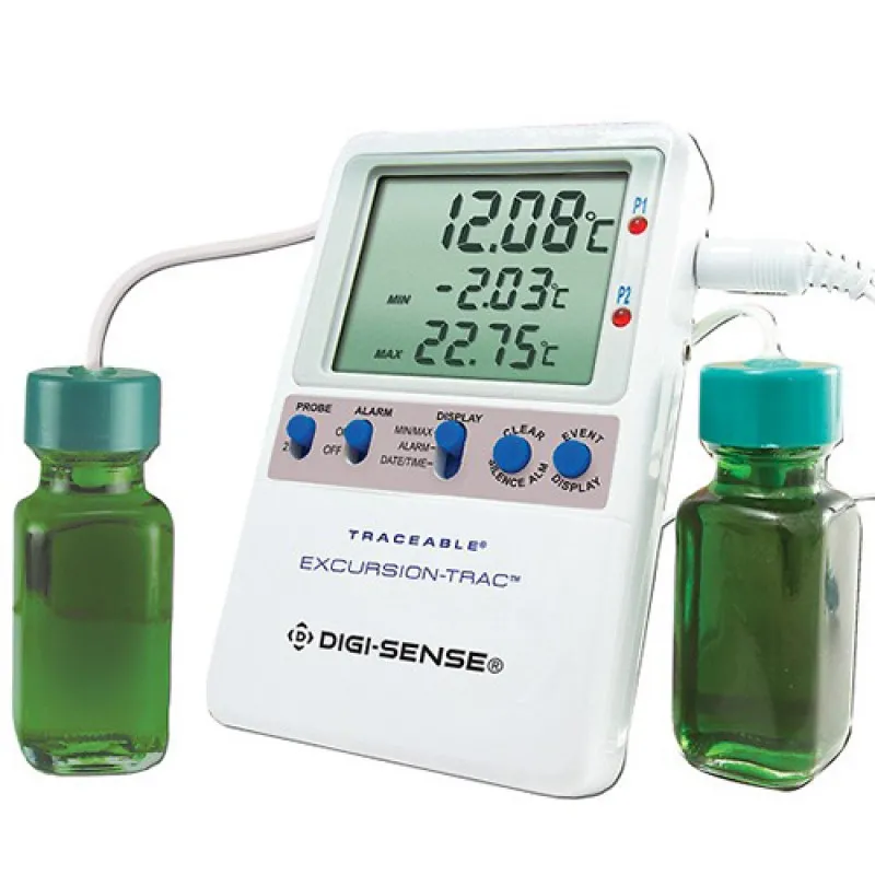 Digi-Sense 94460-09 [WD-94460-09] Excursion-Trac Datalogging Thermometer with NIST-Traceable Calibration, 2 Bottle Probes