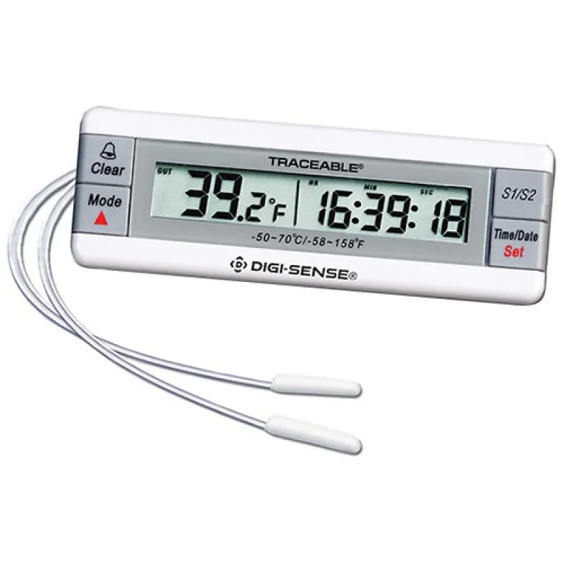 Digi-Sense 94460-61 [WD-94460-61] 2-Channel Digital Thermometer with NIST-Traceable Calibration, 2 Wire Probes