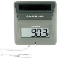 Digi-Sense 94460-75 [WD-94460-75] Solar-Powered Digital Thermometer with External Probe and NIST-Traceable Calibration