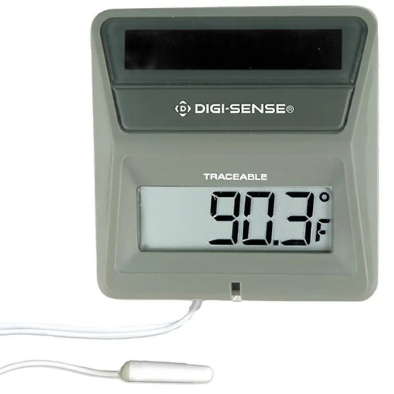 Digi-Sense 94460-75 [WD-94460-75] Solar-Powered Digital Thermometer with External Probe and NIST-Traceable Calibration