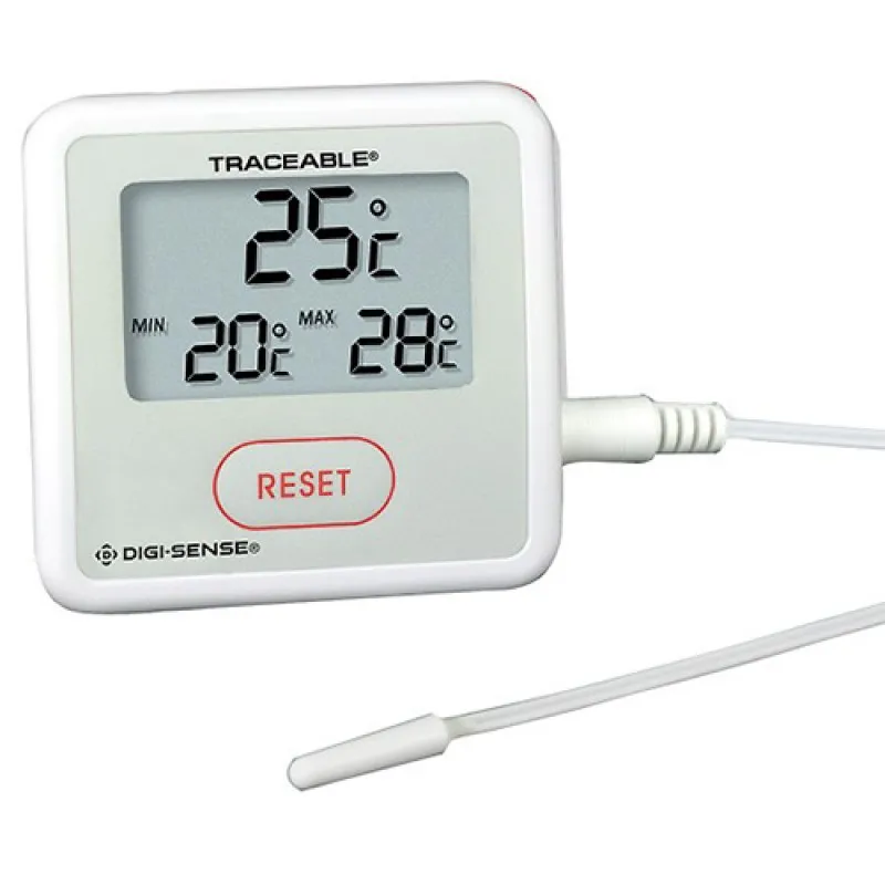 Digi-Sense 94460-77 [WD-94460-77] Sentry Triple-Display Thermometer with NIST-Traceable Calibration, -50 to 70 °C, Wire Probe