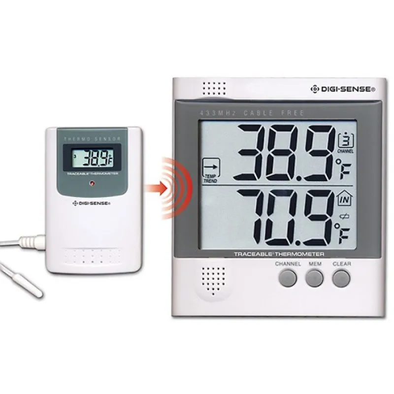 Digi-Sense 94460-78 [WD-94460-78] Wireless Thermometer Set with NIST-Traceable Calibration, 1 Remote Module w/Bullet Probe