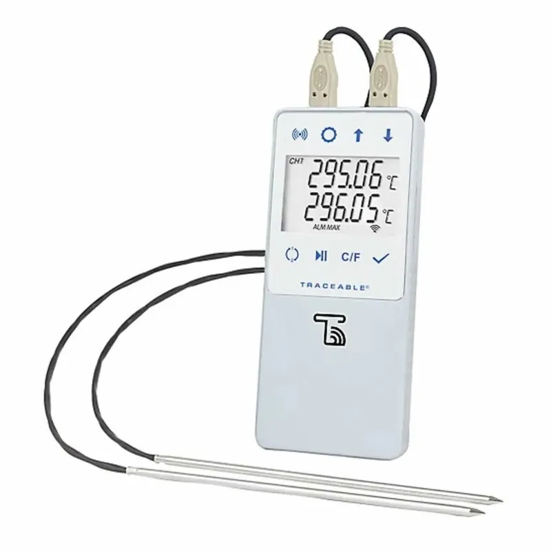 Digi-Sense 18004-47 [WD1800427]  Traceable High-Temperature Wi-Fi Data Logger with 2 Probes, 32 to 572°F (0 to 300°C)