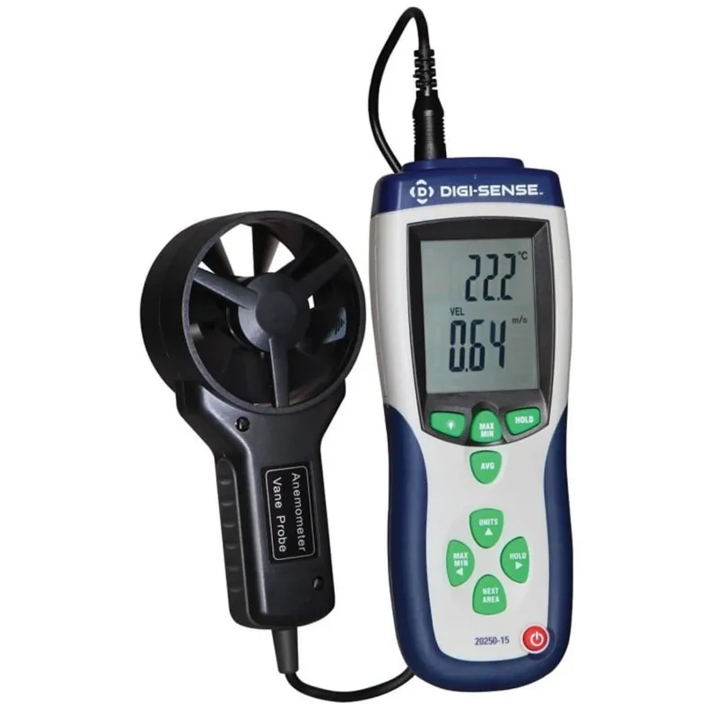 Digi-Sense 20250-15 [WD-20250-15] Professional Vane Thermo-Anemometer w/ NIST Traceable Calibration
