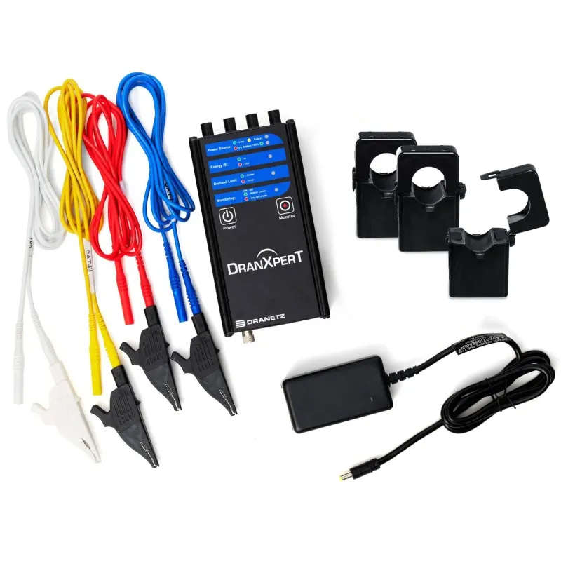 Dranetz DranXpert [DXPT-S-H50APKG-US] Portable Power Logger and Power Quality Detector Kit With Sensors and Hinged CT's, 50 A