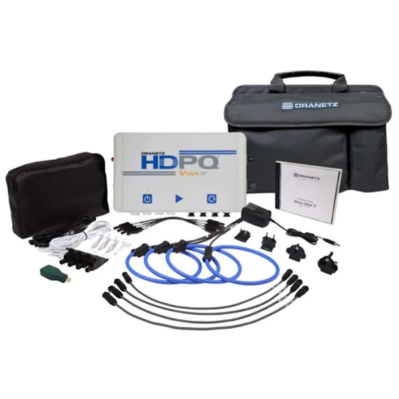 Dranetz HDPQ Visa SP [HDPQ-SPVAFLEX6KPKG] Power Quality Analyzer Kit, Three and Single Phase Probe 60/600/6000Amp