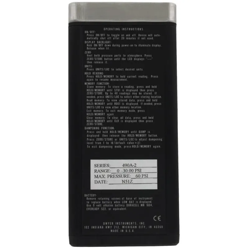 Dwyer 490A Handheld Digital Manometer