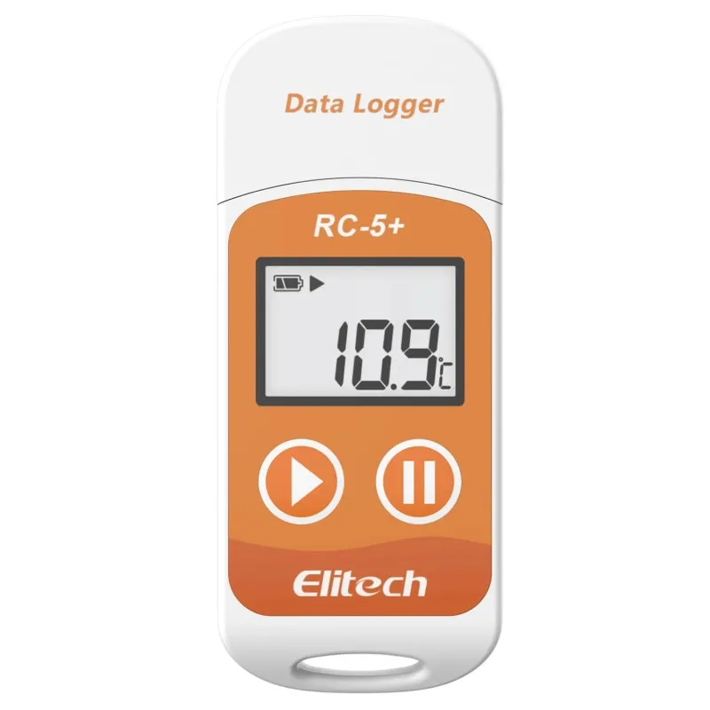 Elitech RC-5+ Temperature Data Logger, PDF USB Temperature Data Recorder, 32000 Points, with Calibration Certified