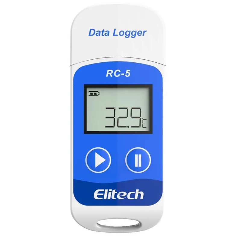 Elitech RC-5 Temperature Data Logger, Data Recorder, USB 2.0 Graphic Report, 32000 Points with Internal Sensor