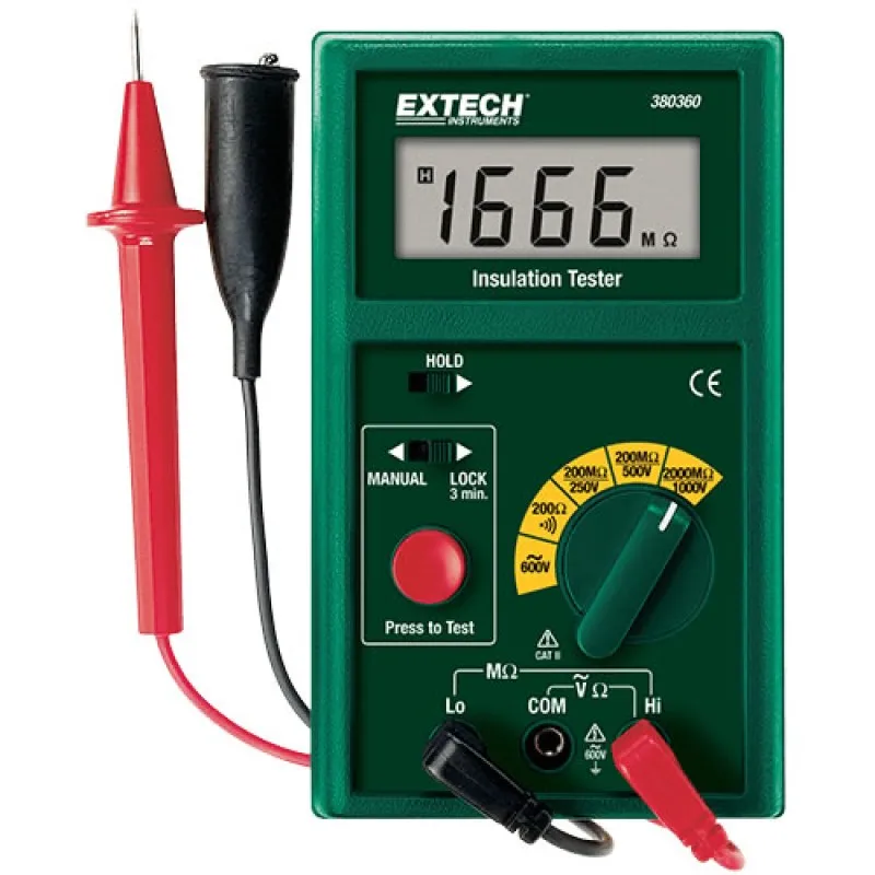 Extech 380360 Digital Megohmmeter, 1000V*DISCONTINUED*