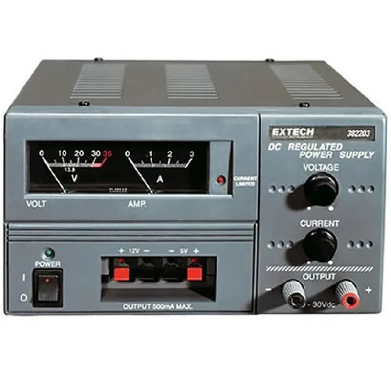 Extech 382203 Analog Triple Output DC Power Supply, 30V/3A*DISCONTINUED*