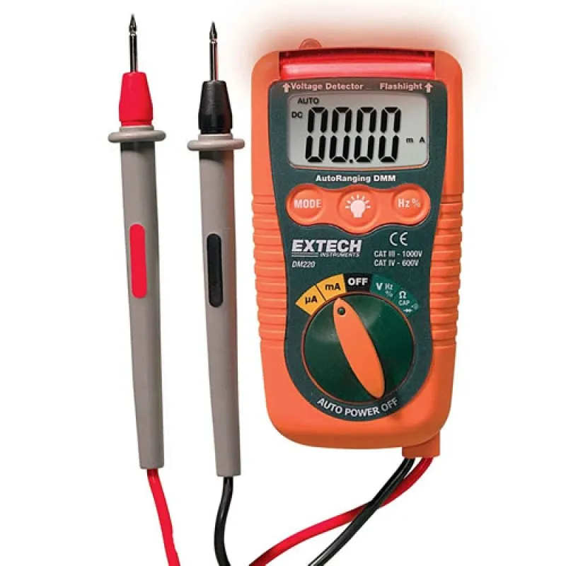 Extech DM220 Mini Pocket Multimeter with Non-Contact Voltage Detector