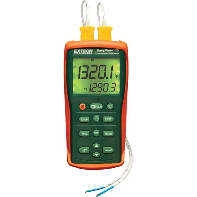 Extech EA15 EasyView Dual Input Thermocouple Thermometer/Data Logger