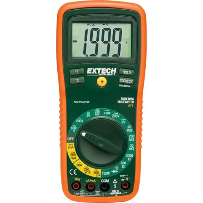 Extech EX411A [EX411A-NIST] 8 Function True RMS Professional MultiMeter with NIST Calibration
