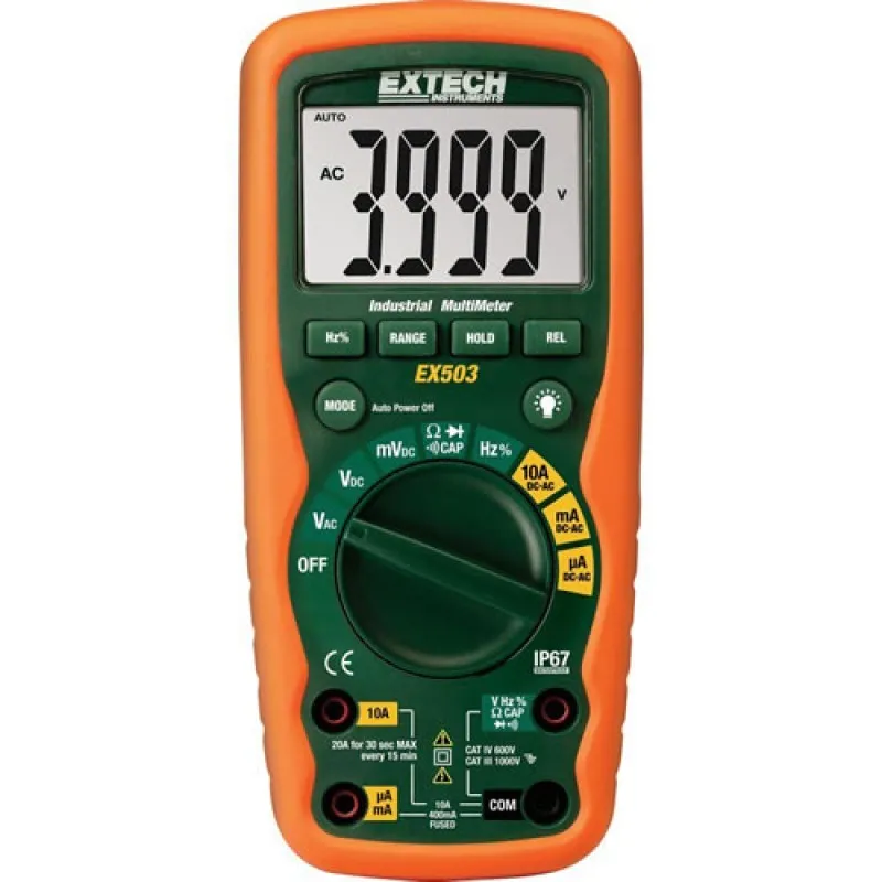 Extech EX503 Heavy Duty Industrial Multimeter, 10A