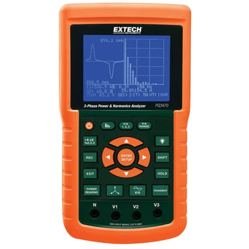 Extech PQ3470 [PQ3470] 3-Phase Graphical Power & Harmonics Analyzer / Datalogger