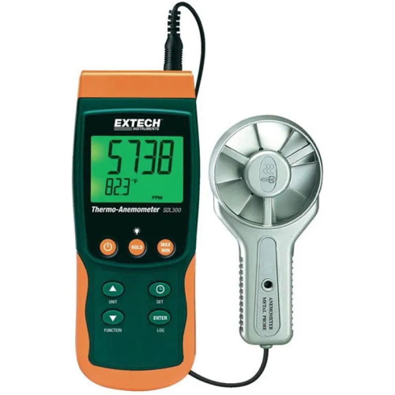 Extech SDL300 Metal Vane Thermo-Anemometer/Datalogger with SD Card