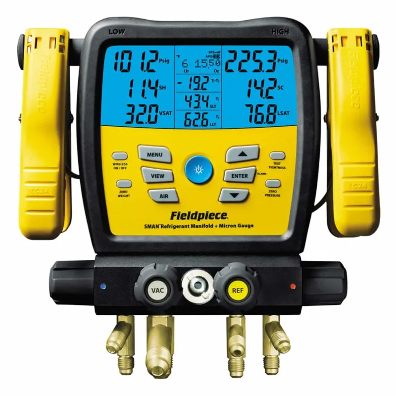 Fieldpiece SM480V 4-Port SMAN Digital Refrigerant Manifold with Micron Gauge*DISCONTINUED SEE SM482V*