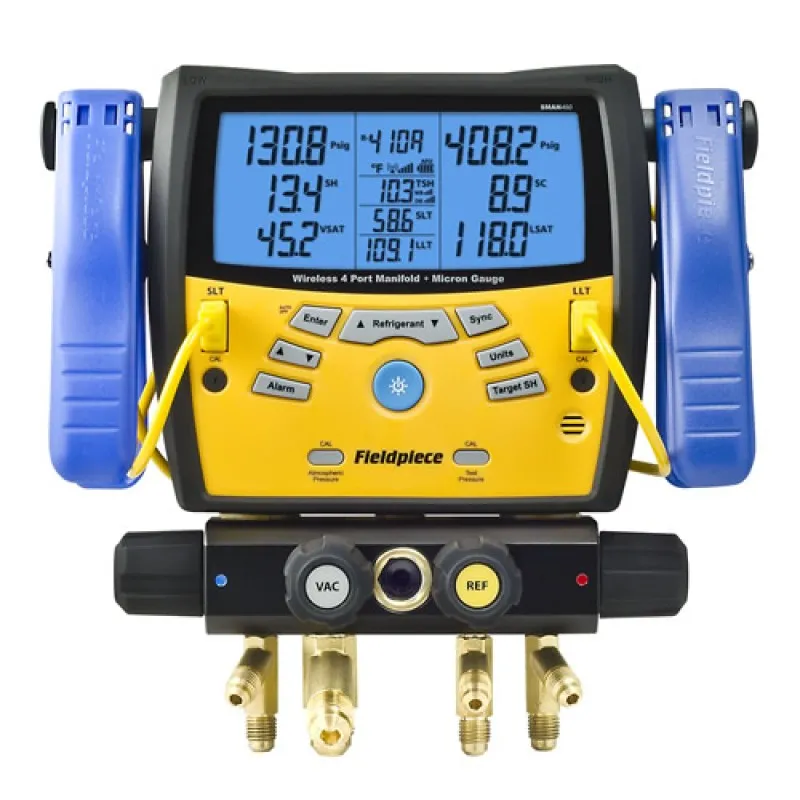 Fieldpiece SMAN460 [SMAN460] Four-Port Wireless Digital Manifold with Micron Vacuum Gauge