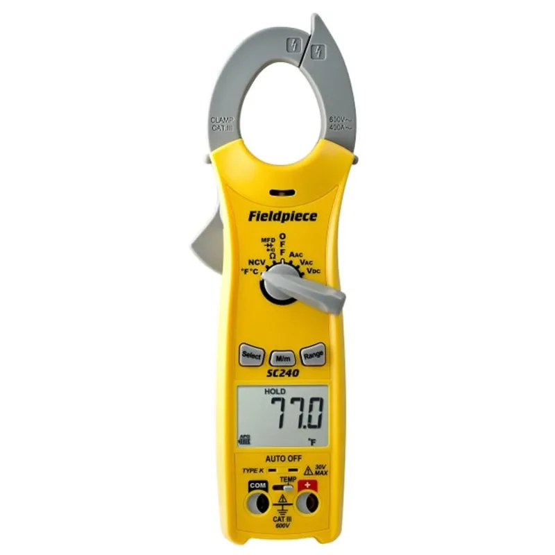 Fieldpiece SC-240 [SC240] 600VAC/DC, 400AAC AC Compact Clamp Meter w/ Temperature & Capacitance