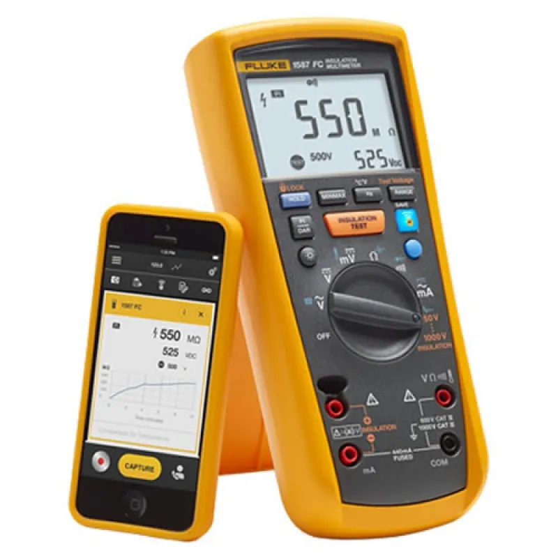 Fluke 1587KIT/62MAX+ FC [FLUKE-1587KIT/62MAX+ FC] True-RMS Megohmmeter with Fluke Connect, AC Current Clamp and Infrared Thermometer Combo Kit