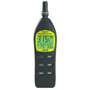 General Tools EP8706 [EP8706] 4-Function Digital Psychrometer, -4° to 122° F, 0 to 100% RH, Calibratable