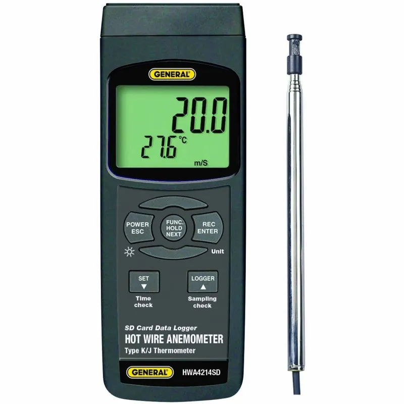 General Tools HWA4214SD [HWA4214SD]  Data Logging Hot Wire Anemometer-Thermometer 