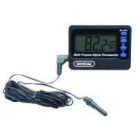 General Tools AQ150 Digital Waterproof Aquarium Thermometer with Alarm 14° to 122°F (-10° to 50°C)