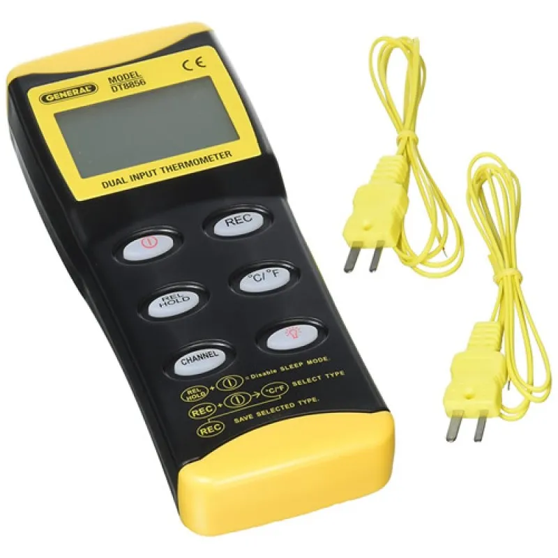 General Tools DT8856 [DT8856] Digital Dual Input Thermometer with 2 K-Type Probes