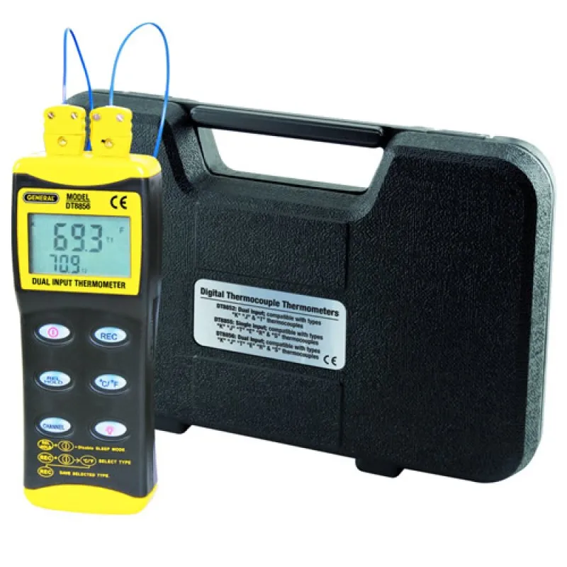 General Tools DT802 [DT802]  Type K/J Dual-Channel Thermocouple Thermometer -328° to 2498°F (-200° to 1370°C)