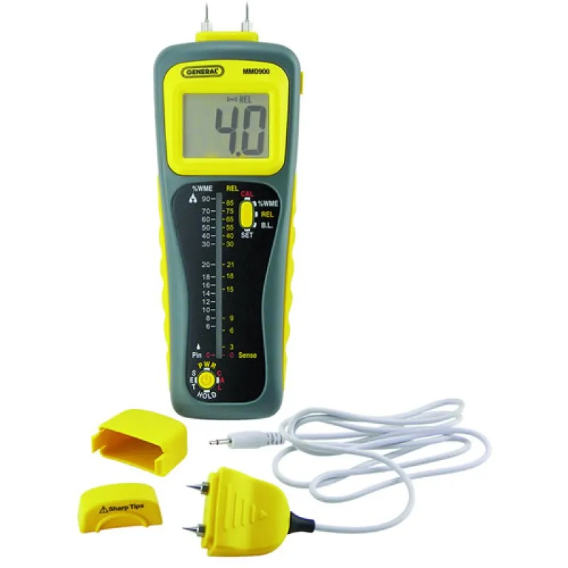 General Tools MMD900 Pin/Pinless Deep Sensing Moisture Meter with Remote Probe