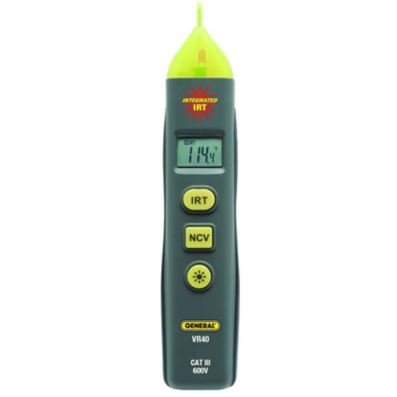 General Tools VR40 Infrared Thermometer with Non-Contact Voltage & Flashlight