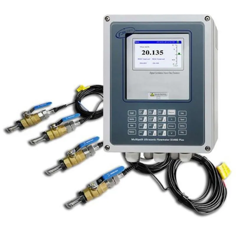 Gentos pFlow D348D Plus Transit Time Multipath Ultrasonic Flowmeter w/ Temperature Transducer: -40℃~80℃ (-40℉~176℉), Range 4in to 200in (100mm~5000mm)