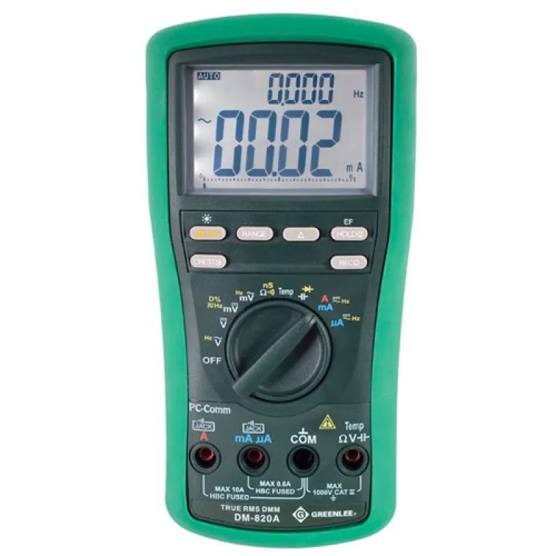 Greenlee 800A Series [DM-820A-C] True RMS Digital Multimeter w/ Calibrated 1000 Volt 