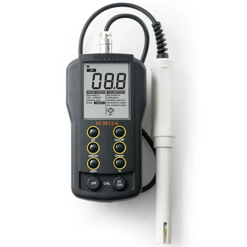HANNA Instruments HI-9813-6 [HI9813-6] Portable pH / EC / TDS / Temperature Meter with CAL Check™