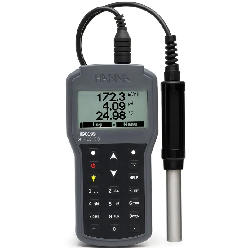 HANNA Instruments HI-98199 [HI98199] Multiparameter Portable pH / EC / DO Waterproof Meter 