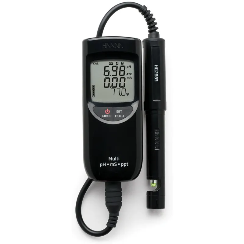 HANNA Instruments HI-991301 [HI991301] Portable Waterproof pH / EC / TDS Meter (High Range)