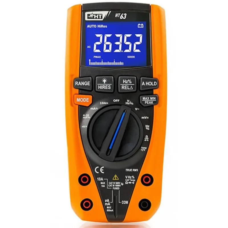 HT Instruments HT63 [HR000001] TRMS / AC+DC Digital Multimeter with Colour LCD Display
