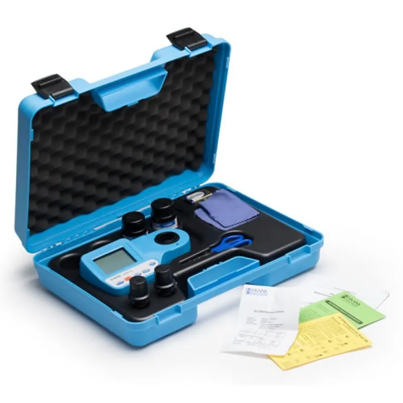 HANNA Instruments HI96101C Bromine, Chlorine, Cyanuric Acid, Iodide, Iron, and pH Portable Photometer Kit