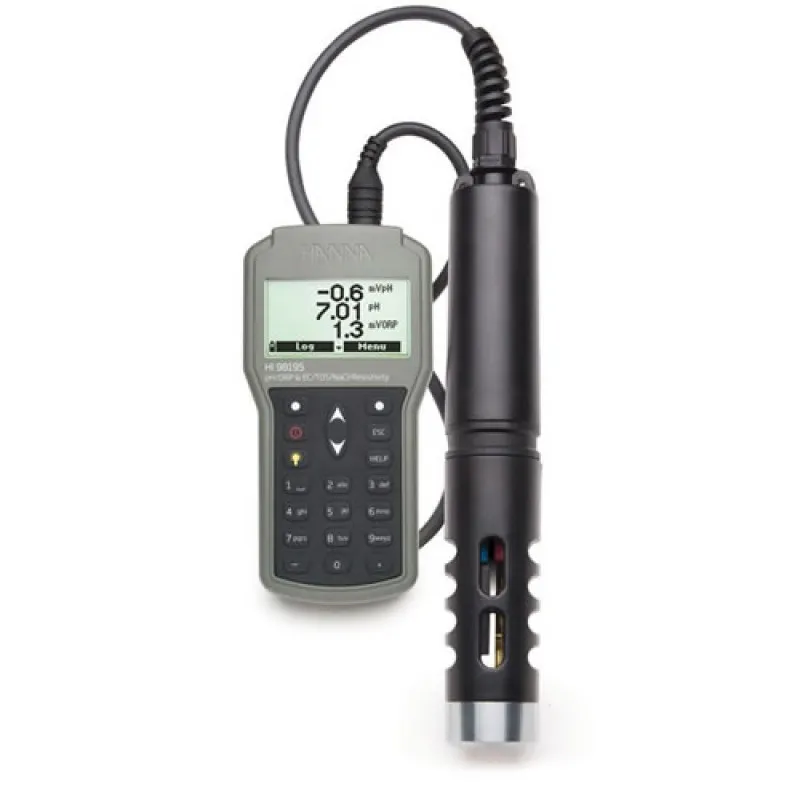 HANNA HI-98195 [HI98195] Multiparameter pH / ORP / EC / Pressure / Temperature Waterproof Meter