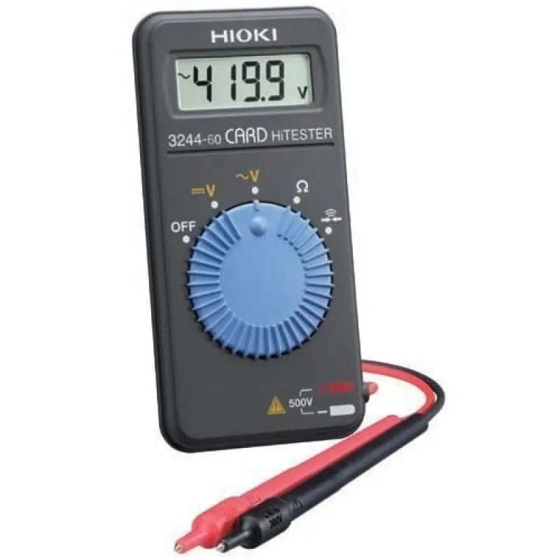 Hioki 3244-60 [3244-60] Card Style Pocket Digital Multimeter, 500V AC/DC with Resistance and Continuity
