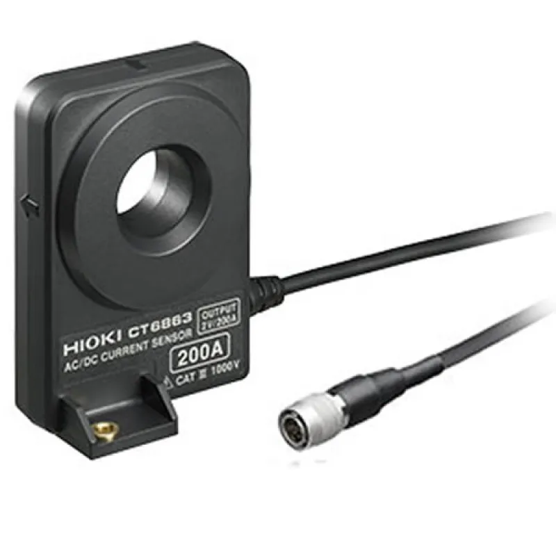 Hioki CT686305 [CT6863-05] 200A AC/DC Current Sensor, Solid Core, with ME15W 12-Pin Adapter