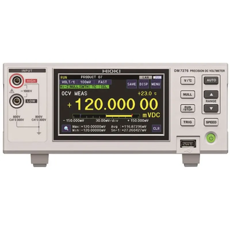 Hioki DM7276 [DM7276-01] 7-1/2 Digit, 9ppm High Precision DC Voltmeter for Lithium-ion Batteries