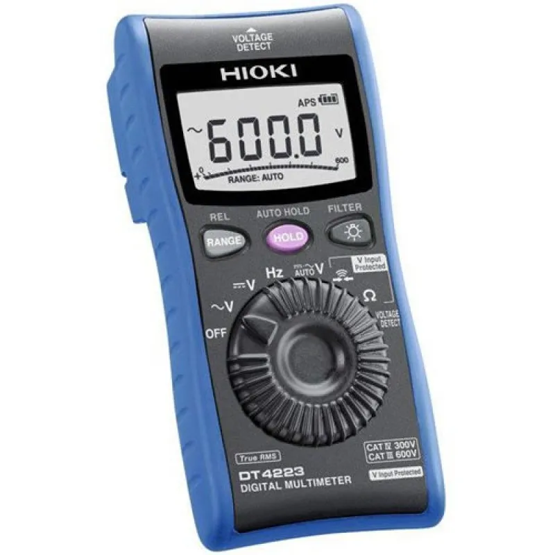 Hioki DT4200 [DT4223] True-RMS Pocket Digital Multimeter, 600V AC/DC with False Trip Prevention & Resistance