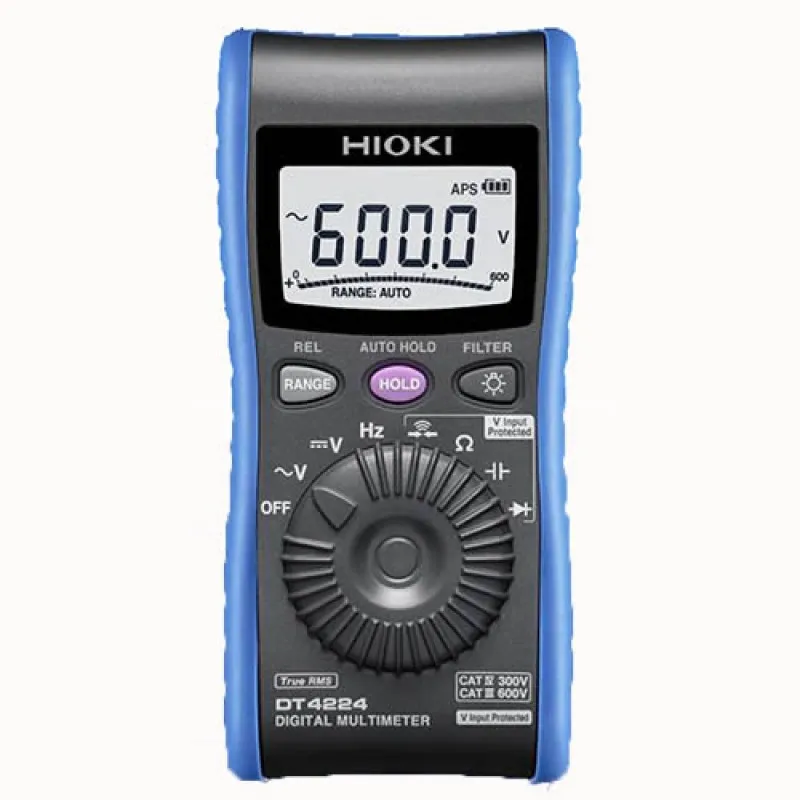 Hioki DT4200 [DT4224] TRMS Pocket Digital Multimeter, 600V AC/DC with False Trip Prevention & C/R Measurement