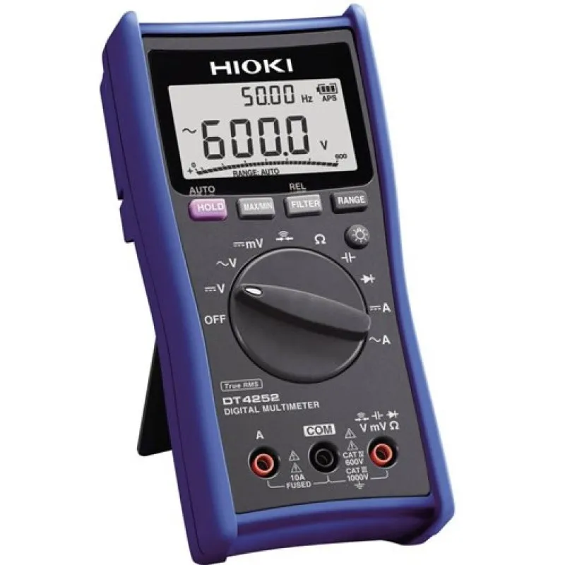 Hioki DT4200 [DT4252] True-RMS Digital Multimeter, 1000V AC/DC, 10A Direct Input with Capacitance & Frequency